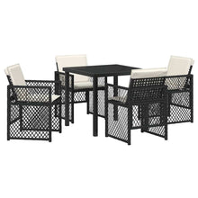 Tuin eettafelset 5 pcs Zwart poly rattan