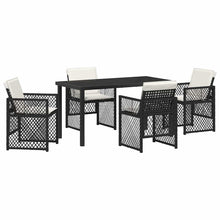 Tuin eettafelset 5 pcs Zwart poly rattan