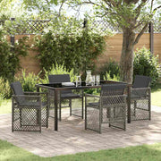 Tuin eettafelset poly rattan grijs 5-delig