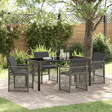 Tuin eettafelset 5 pcs Grijs poly rattan