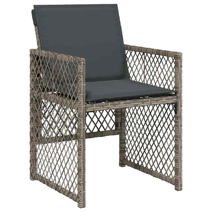 Tuin eettafelset 5 pcs Grijs poly rattan