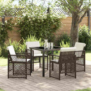 Tuinset poly rattan bruin 5-delig