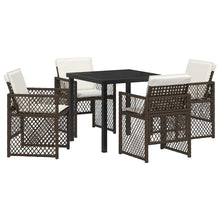 Tuin eettafelset 5 pcs Bruin poly rattan