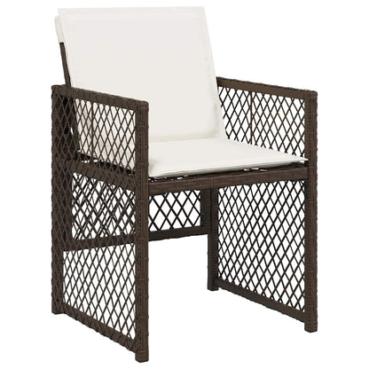 Tuin eettafelset 5 pcs Bruin poly rattan