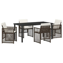Tuin eettafelset 5 pcs Bruin poly rattan