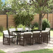 Tuinset poly rattan bruin 9-delig