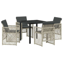 Tuin Eetset 5 pcs Lichtgrijs poly rattan