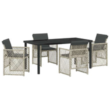 Tuin eettafelset 5 pcs Lichtgrijs poly rattan