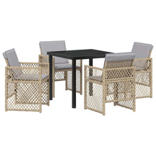 Tuin eettafelset 5 pcs Beige poly rattan
