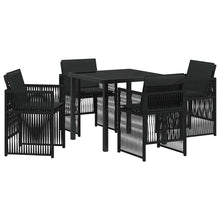 Tuin eettafelset 5 pcs Zwart Gepoedercoat staal