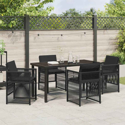 Tuin eettafelset 5 pcs Zwart Gepoedercoat staal