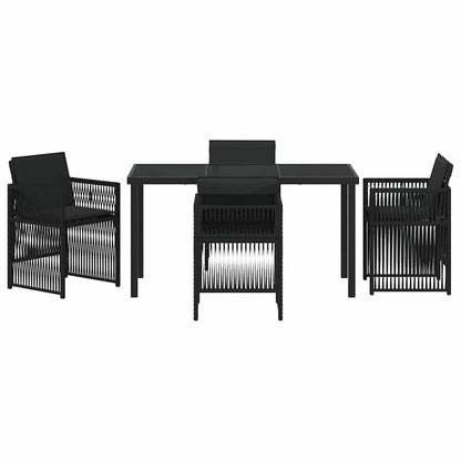 Tuin eettafelset 5 pcs Zwart Gepoedercoat staal