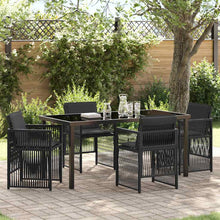 Tuin eettafelset 5 pcs Zwart Gepoedercoat staal