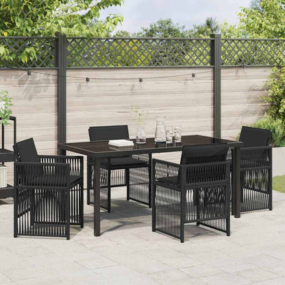 Tuin eettafelset 5 pcs Zwart Gepoedercoat staal