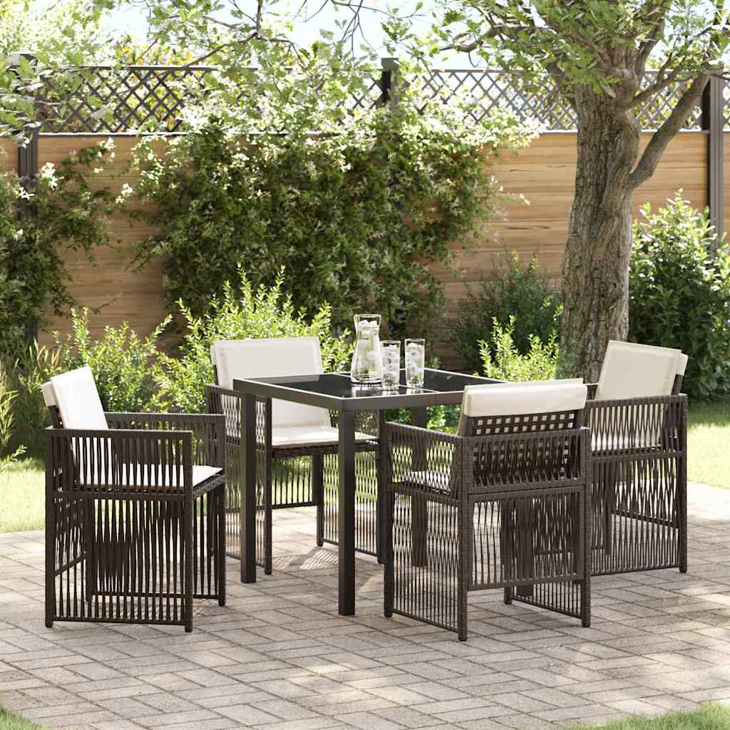 Bruine tuin eetset 5 pcs Bruin Staal