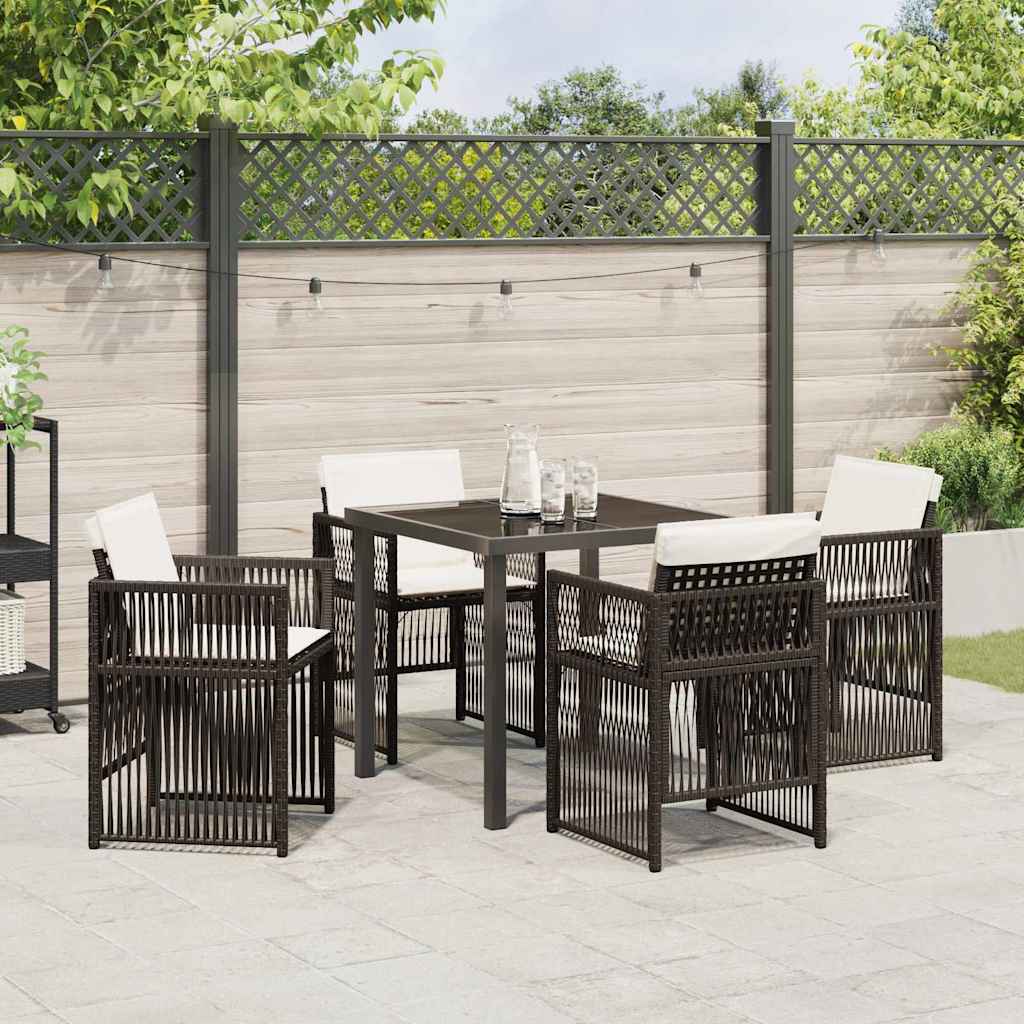 Bruine tuin eetset 5 pcs Bruin Staal