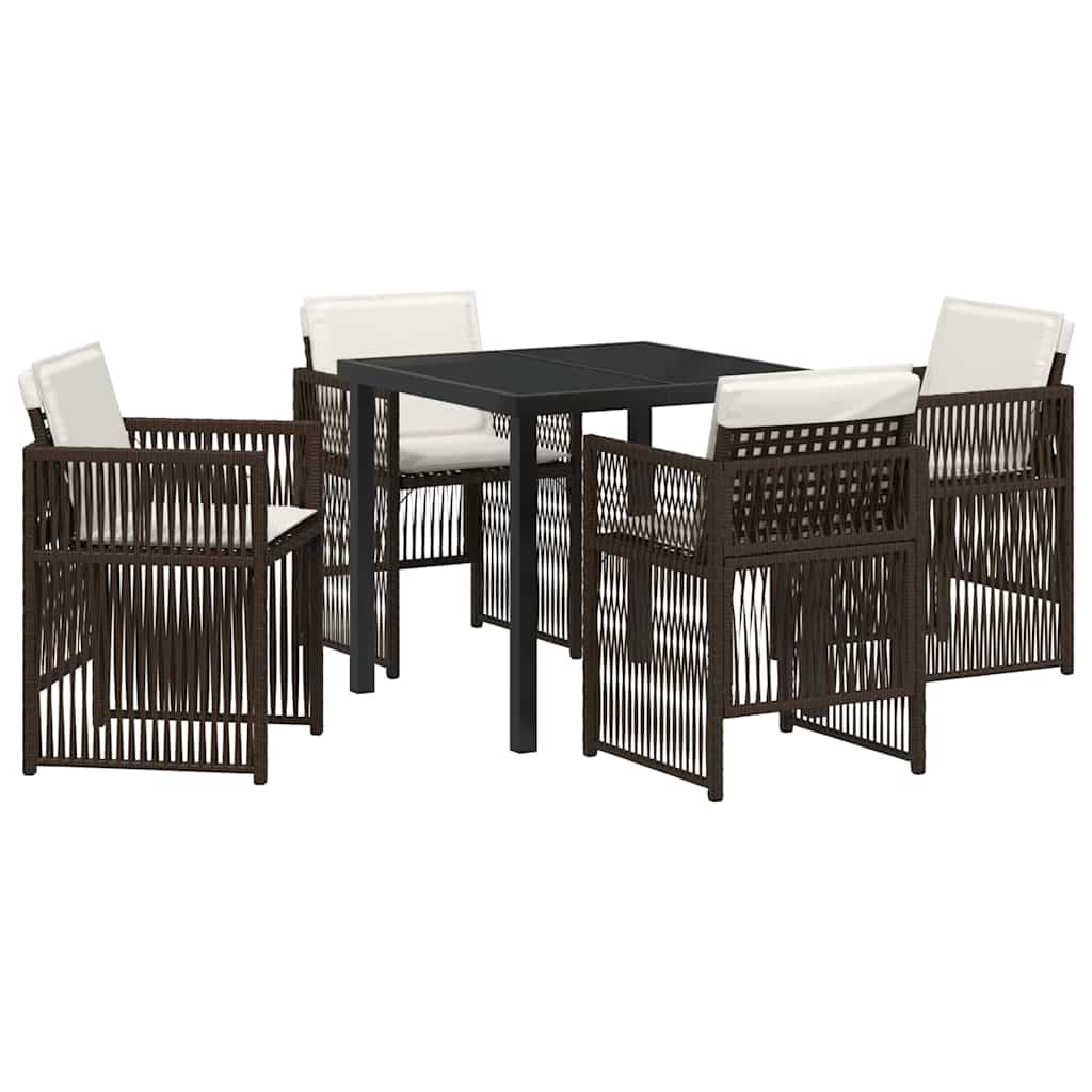 Bruine tuin eetset 5 pcs Bruin Staal