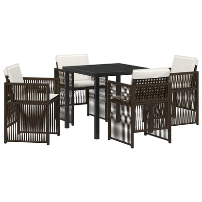 Bruine tuin eetset 5 pcs Bruin Staal