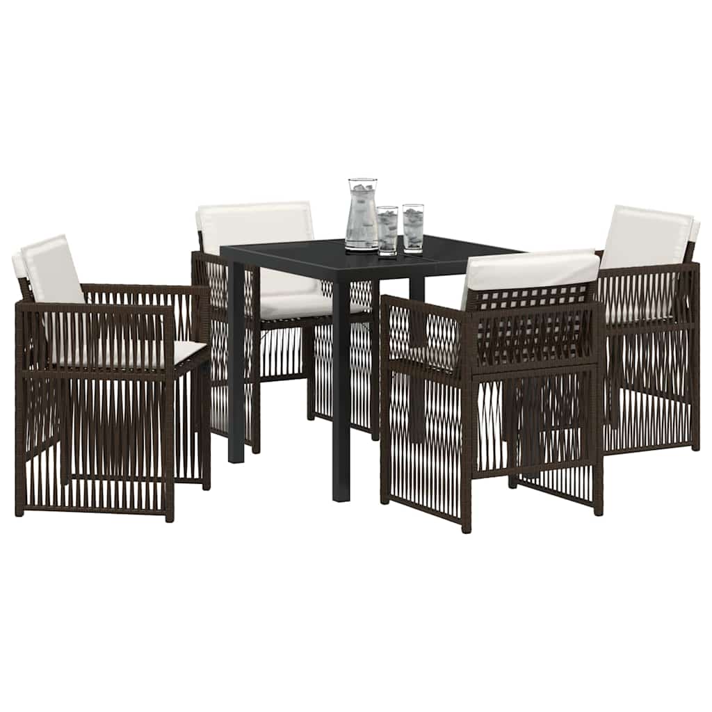 Bruine tuin eetset 5 pcs Bruin Staal