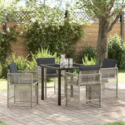 Garden dining set 5 pcs Light grey Powder-coated steel