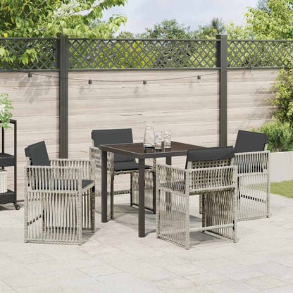 Tuin eettafelset 5 pcs Lichtgrijs Gepoedercoat staal