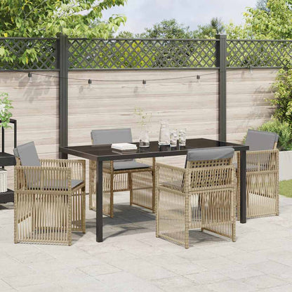 Tuin eettafelset 5 pcs Beige Gepoedercoat staal