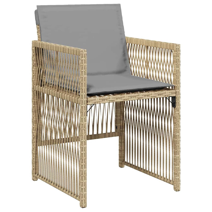 Tuin eettafelset 9 pcs Beige Gepoedercoat staal