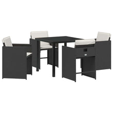 Tuin Eetset 5 pcs Zwart poly rattan