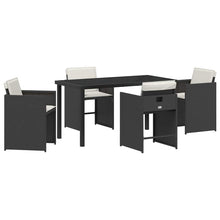 Tuin Eetset 5 pcs Zwart poly rattan