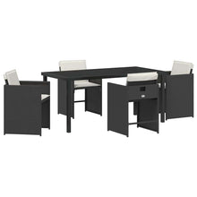 Tuin Eetset 5 pcs Zwart poly rattan
