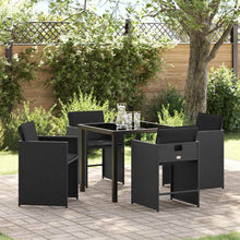 Tuin Eetset 5 pcs Zwart poly rattan