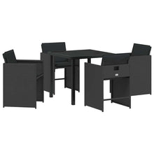 Tuin Eetset 5 pcs Zwart poly rattan