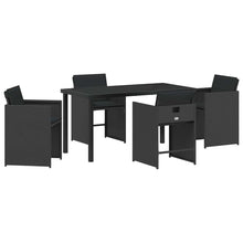 Tuin Eetset 5 pcs Zwart poly rattan