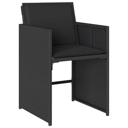 Tuin Eetset 5 pcs Zwart poly rattan