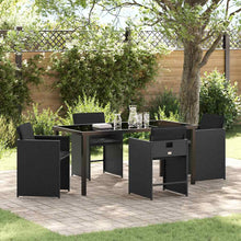 Tuin Eetset 5 pcs Zwart poly rattan
