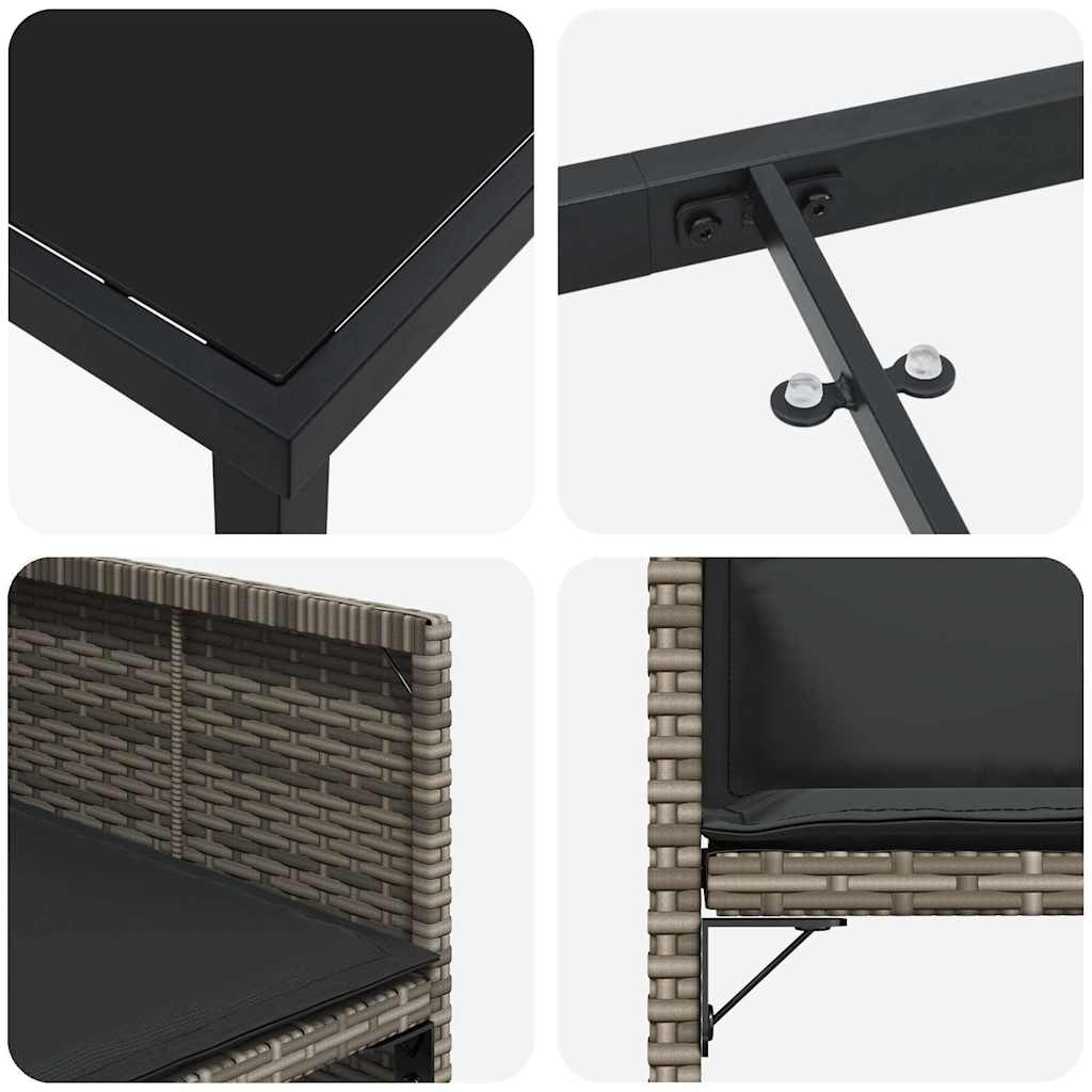 Tuin Eetset 5 pcs Grijs poly rattan