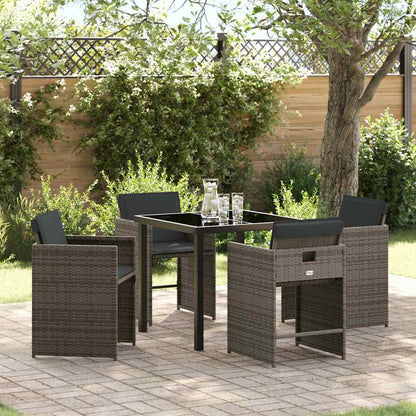 Tuin Eetset 5 pcs Grijs poly rattan
