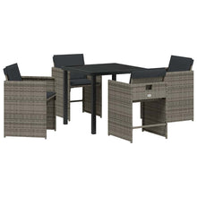 Tuin Eetset 5 pcs Grijs poly rattan