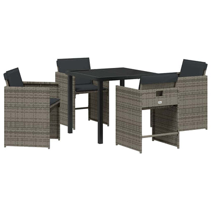 Tuin Eetset 5 pcs Grijs poly rattan