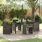 Tuin eettafelset 5-delig grijs poly rattan