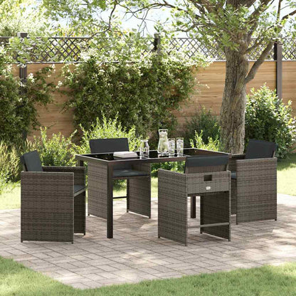 Tuin Eetset 5 pcs Grijs poly rattan