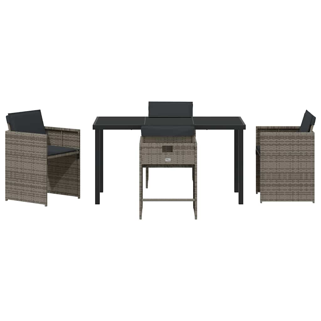 Tuin Eetset 5 pcs Grijs poly rattan