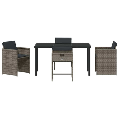 Tuin Eetset 5 pcs Grijs poly rattan