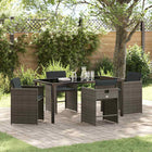 Outdoor dining set 5 pcs Grey poly rattan