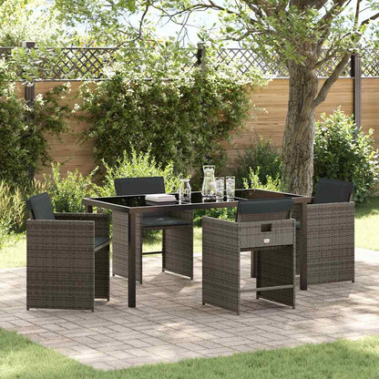 Tuin Eetset 5 pcs Grijs poly rattan