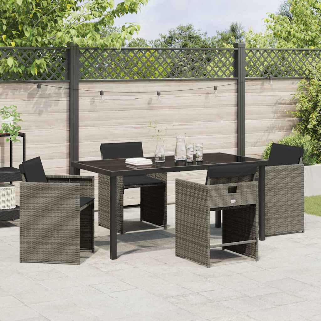 Tuin Eetset 5 pcs Grijs poly rattan