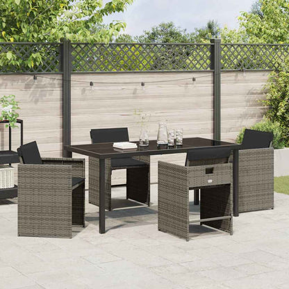 Tuin Eetset 5 pcs Grijs poly rattan