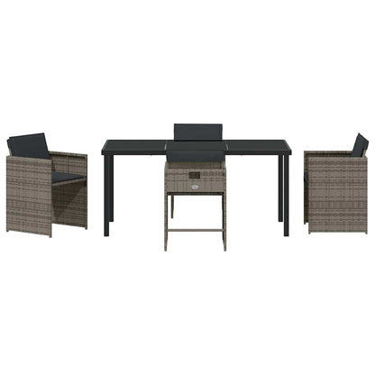 Tuin Eetset 5 pcs Grijs poly rattan