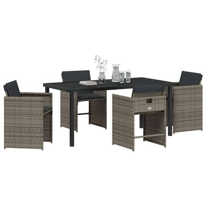 Tuin Eetset 5 pcs Grijs poly rattan