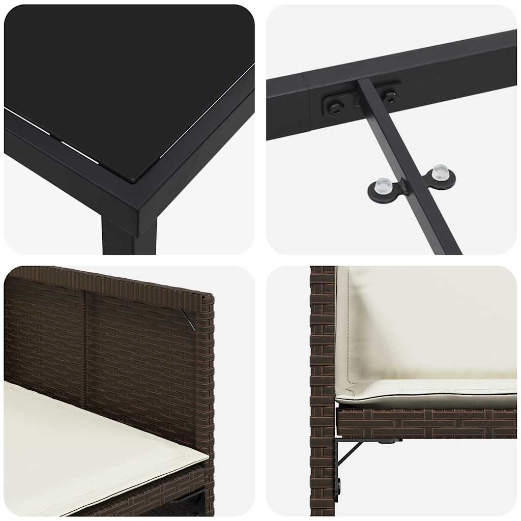 Tuin Eetset 5 pcs Bruin poly rattan